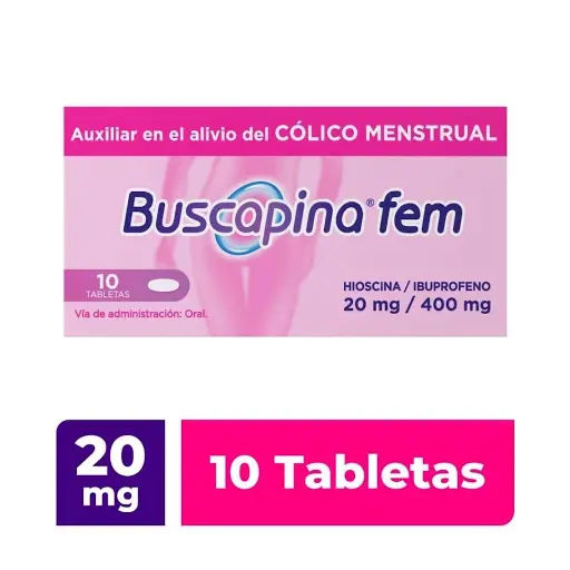 BUSCAPINA FEM 20/400MG 10 TAB